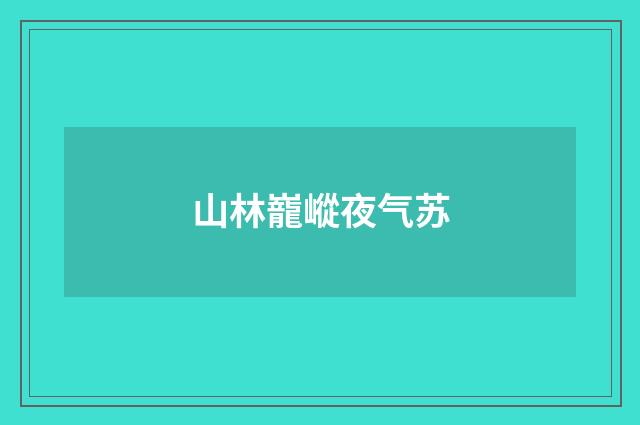 山林巃嵷夜气苏