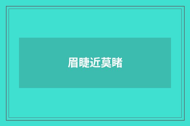 眉睫近莫睹