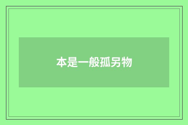 本是一般孤另物