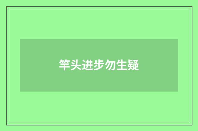 竿头进步勿生疑