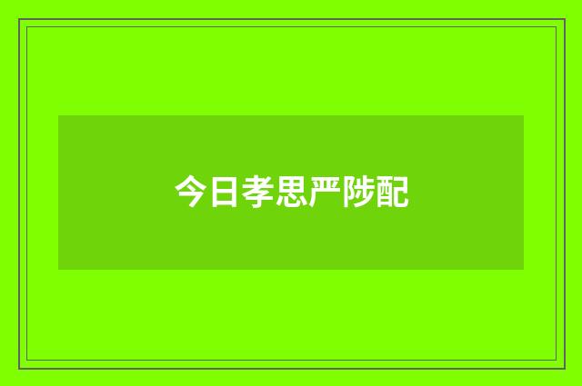今日孝思严陟配