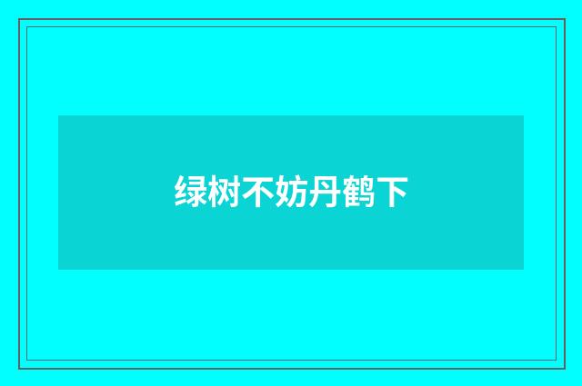 绿树不妨丹鹤下