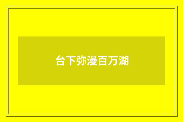台下弥漫百万湖