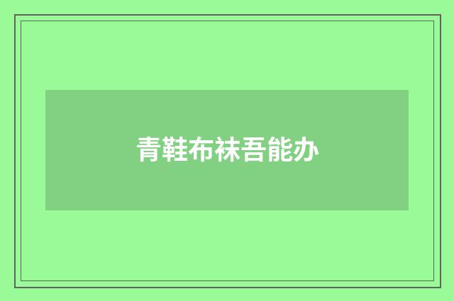 青鞋布袜吾能办