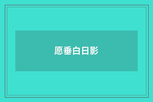 愿垂白日影
