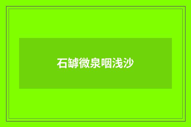 石罅微泉咽浅沙