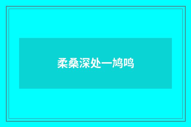 柔桑深处一鸠鸣
