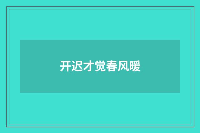 开迟才觉春风暖