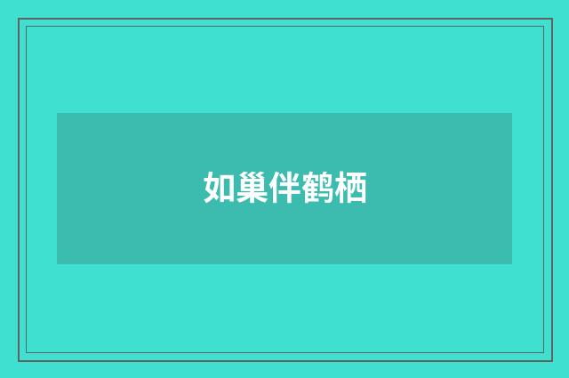 如巢伴鹤栖