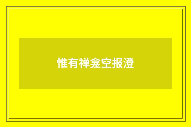 惟有禅龛空报澄