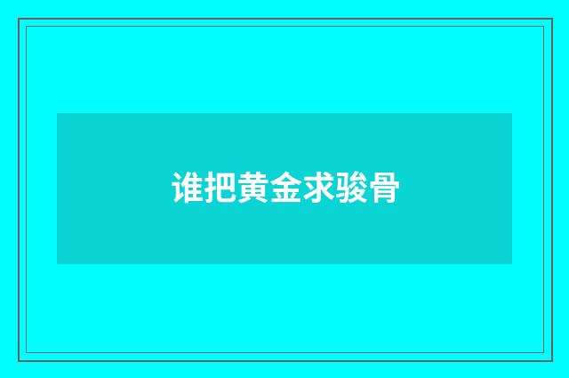 谁把黄金求骏骨