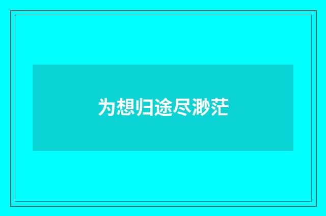 为想归途尽渺茫