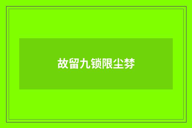 故留九锁限尘棼