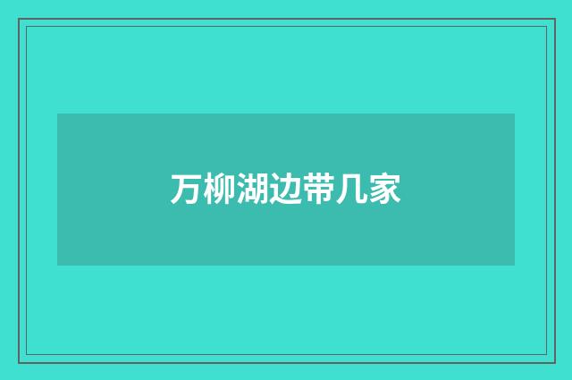 万柳湖边带几家