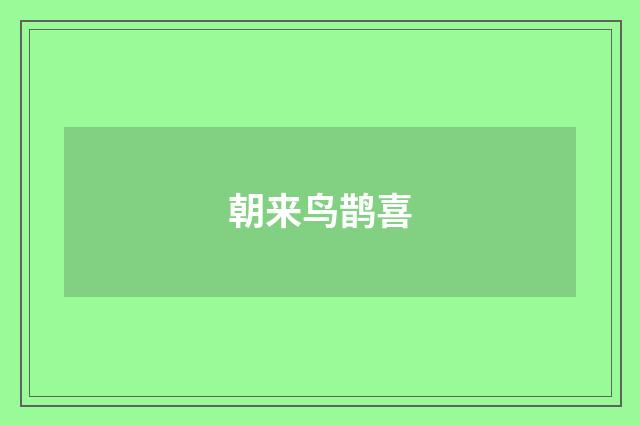 朝来鸟鹊喜