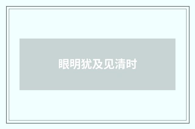 眼明犹及见清时