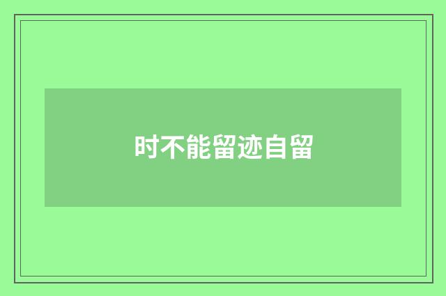 时不能留迹自留