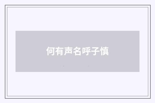 何有声名呼子慎