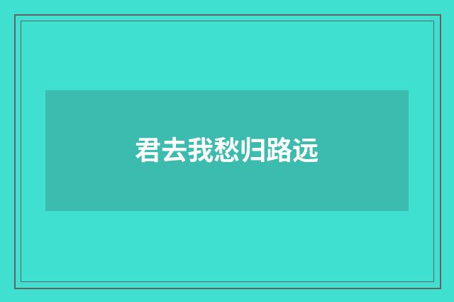 君去我愁归路远