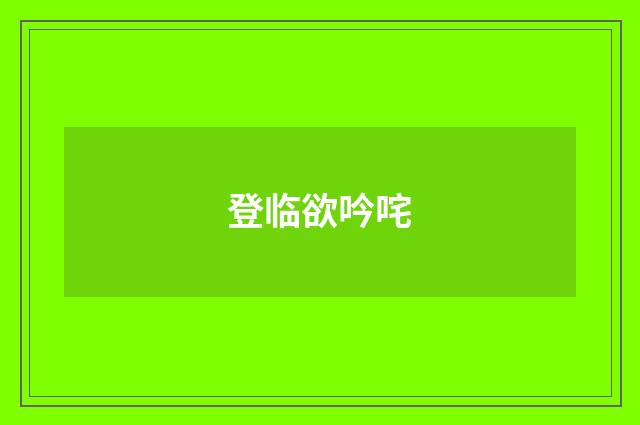 登临欲吟咤