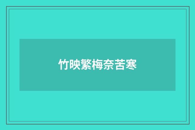 竹映繁梅奈苦寒