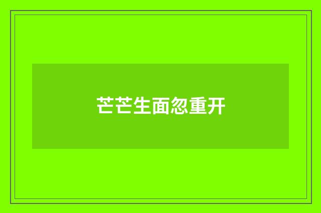 芒芒生面忽重开