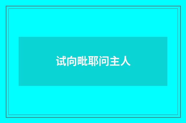 试向毗耶问主人