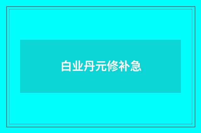 白业丹元修补急