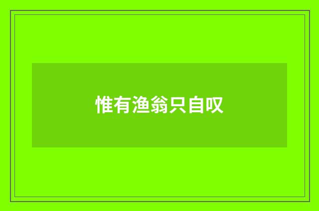 惟有渔翁只自叹