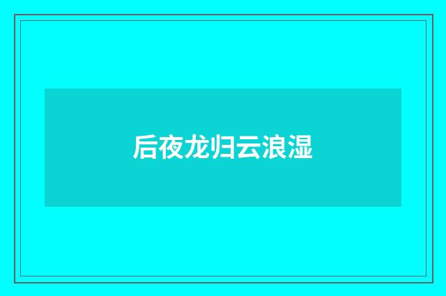 后夜龙归云浪湿