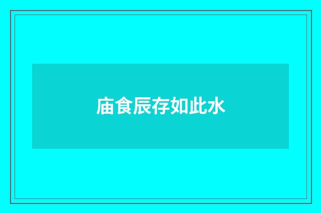 庙食辰存如此水