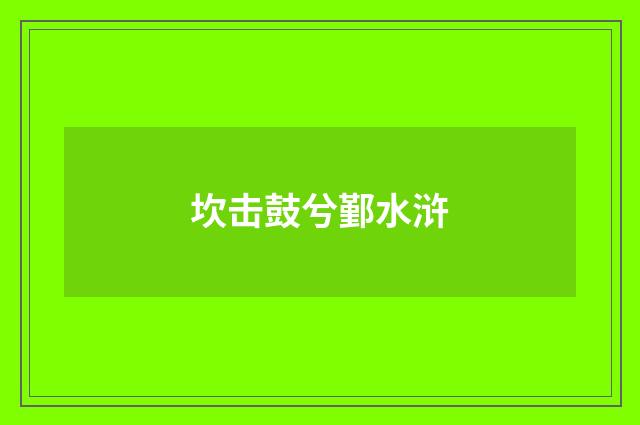 坎击鼓兮鄞水浒