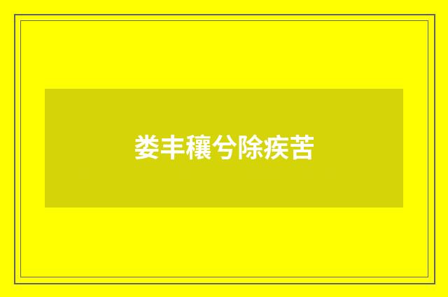 娄丰穰兮除疾苦