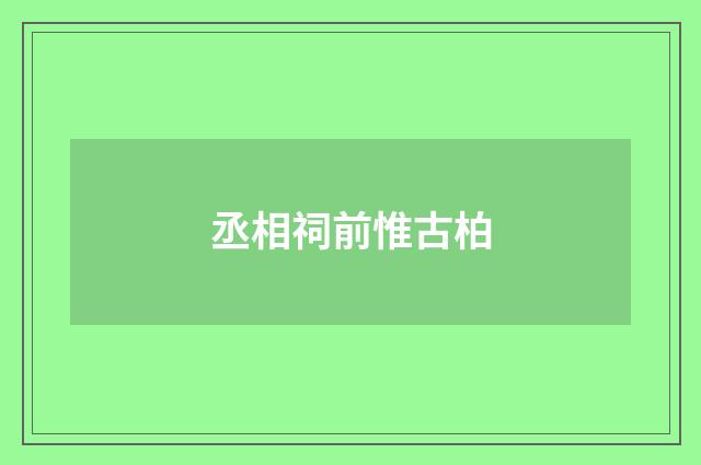 丞相祠前惟古柏
