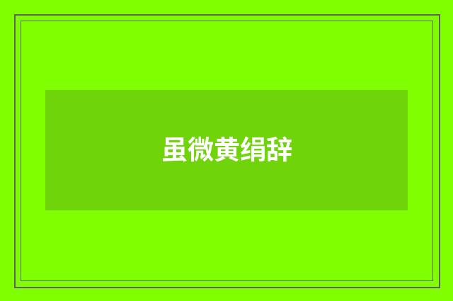 虽微黄绢辞