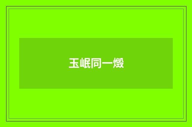 玉岷同一燬
