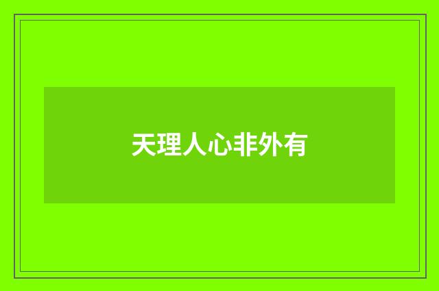 天理人心非外有