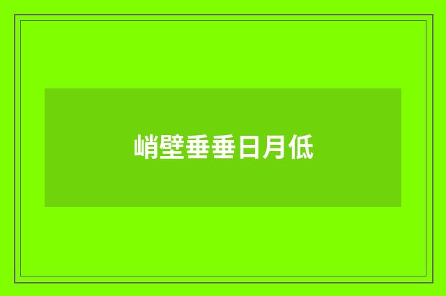 峭壁垂垂日月低