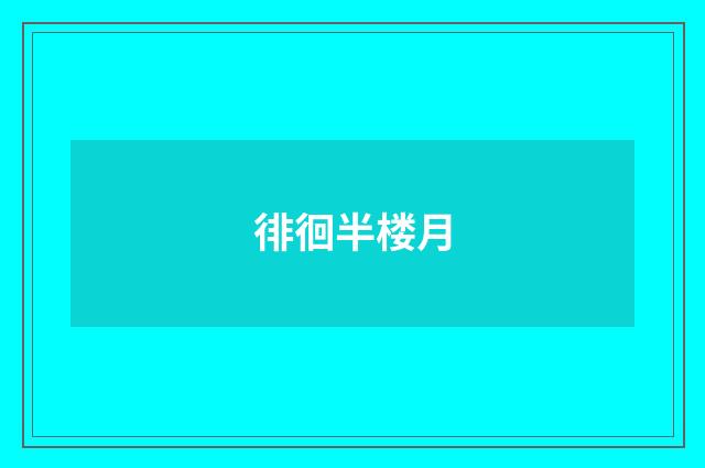 徘徊半楼月