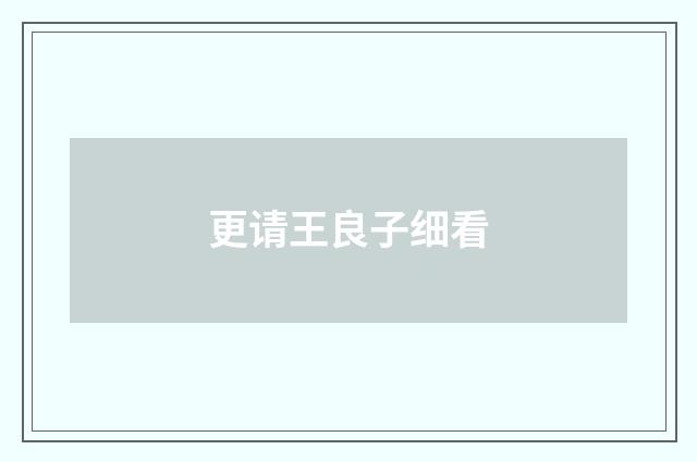 更请王良子细看