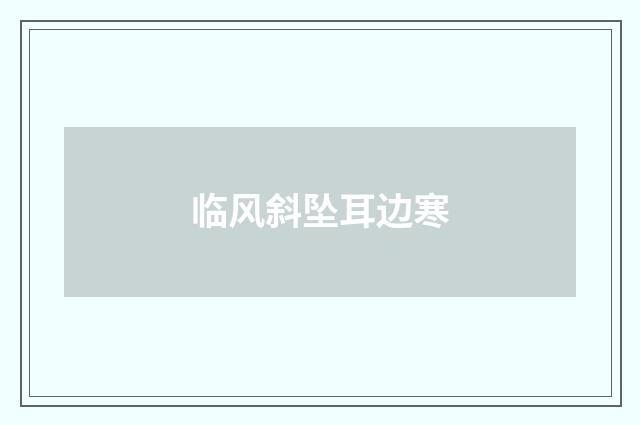 临风斜坠耳边寒