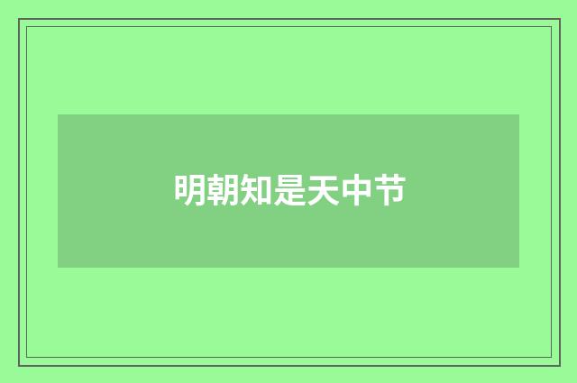 明朝知是天中节