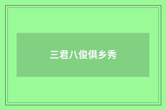 三君八俊俱乡秀