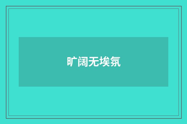 旷阔无埃氛