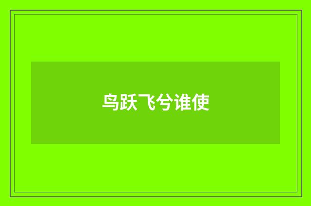 鸟跃飞兮谁使
