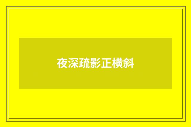 夜深疏影正横斜