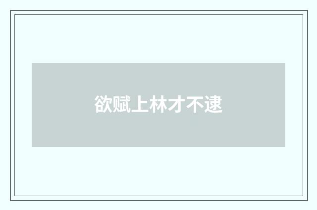 欲赋上林才不逮