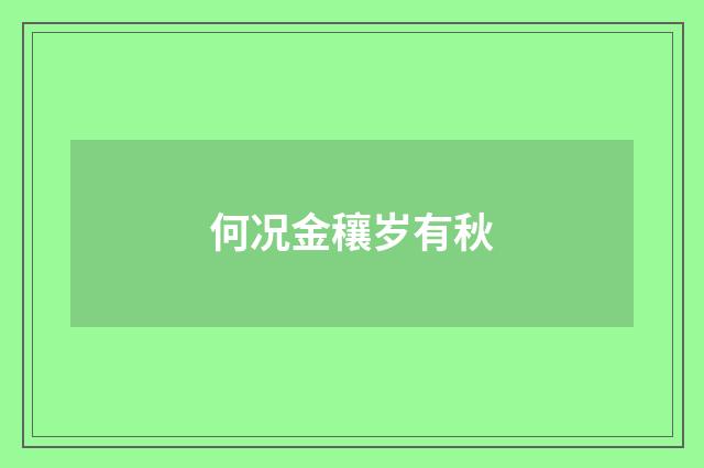 何况金穰岁有秋