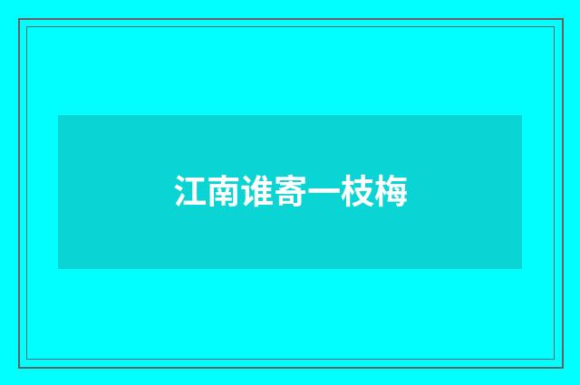 江南谁寄一枝梅