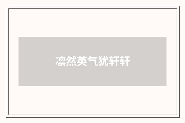 凛然英气犹轩轩